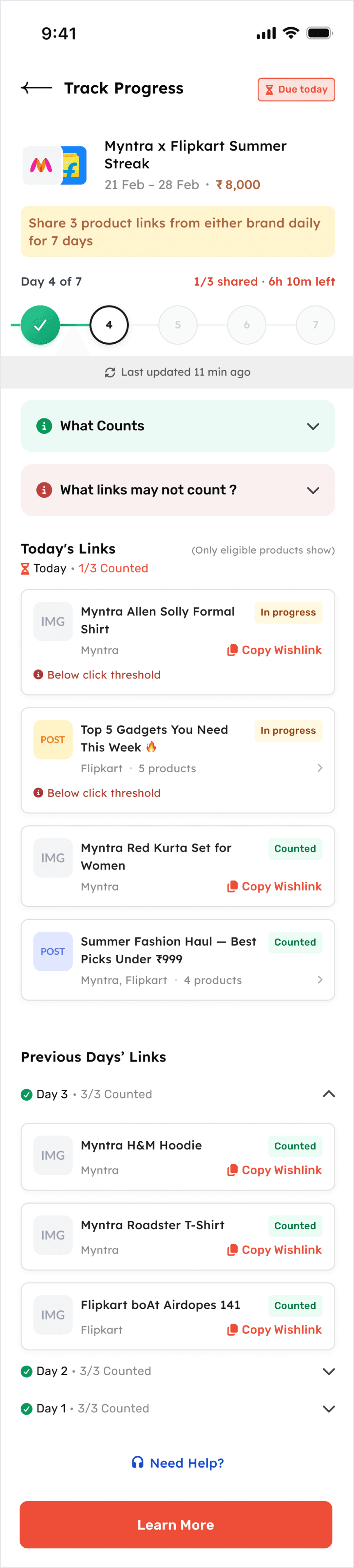 Track Progress — Live